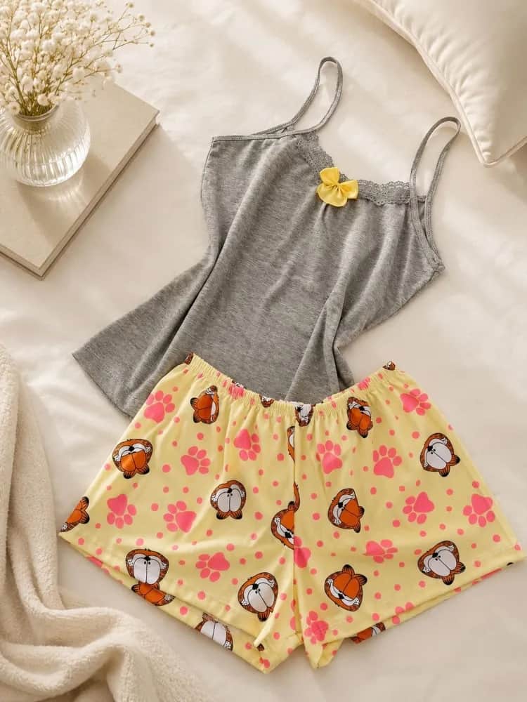 Baby Doll Poliester Luna Short Garfield 0