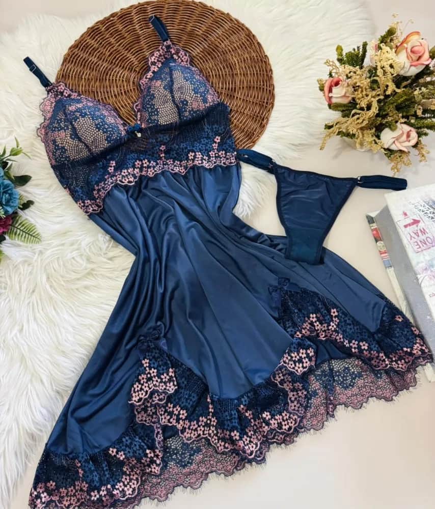 Camisola C Bojo Ultraluxo Veronica Calcinha Rendas Variadas 1
