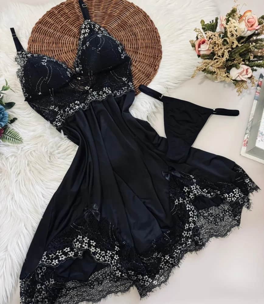 Camisola C Bojo Ultraluxo Veronica Calcinha Rendas Variadas 2