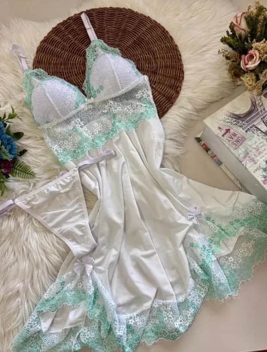 Camisola C Bojo Ultraluxo Veronica Calcinha Rendas Variadas 3
