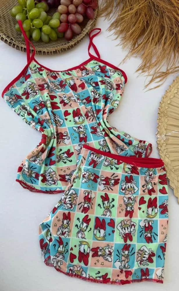 Baby Doll Cropped Poliester Lorena As Estampas Sao Variadas 12