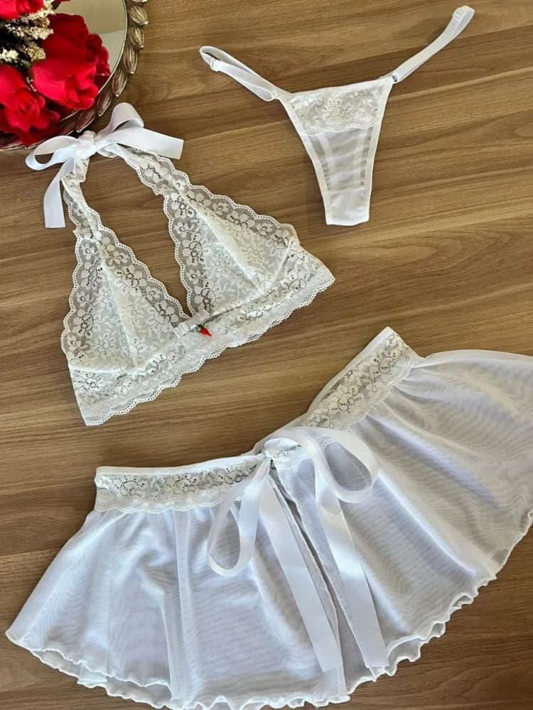 Conjunto sem Bojo Sexy com Sainha Biju Bianca, foto 3