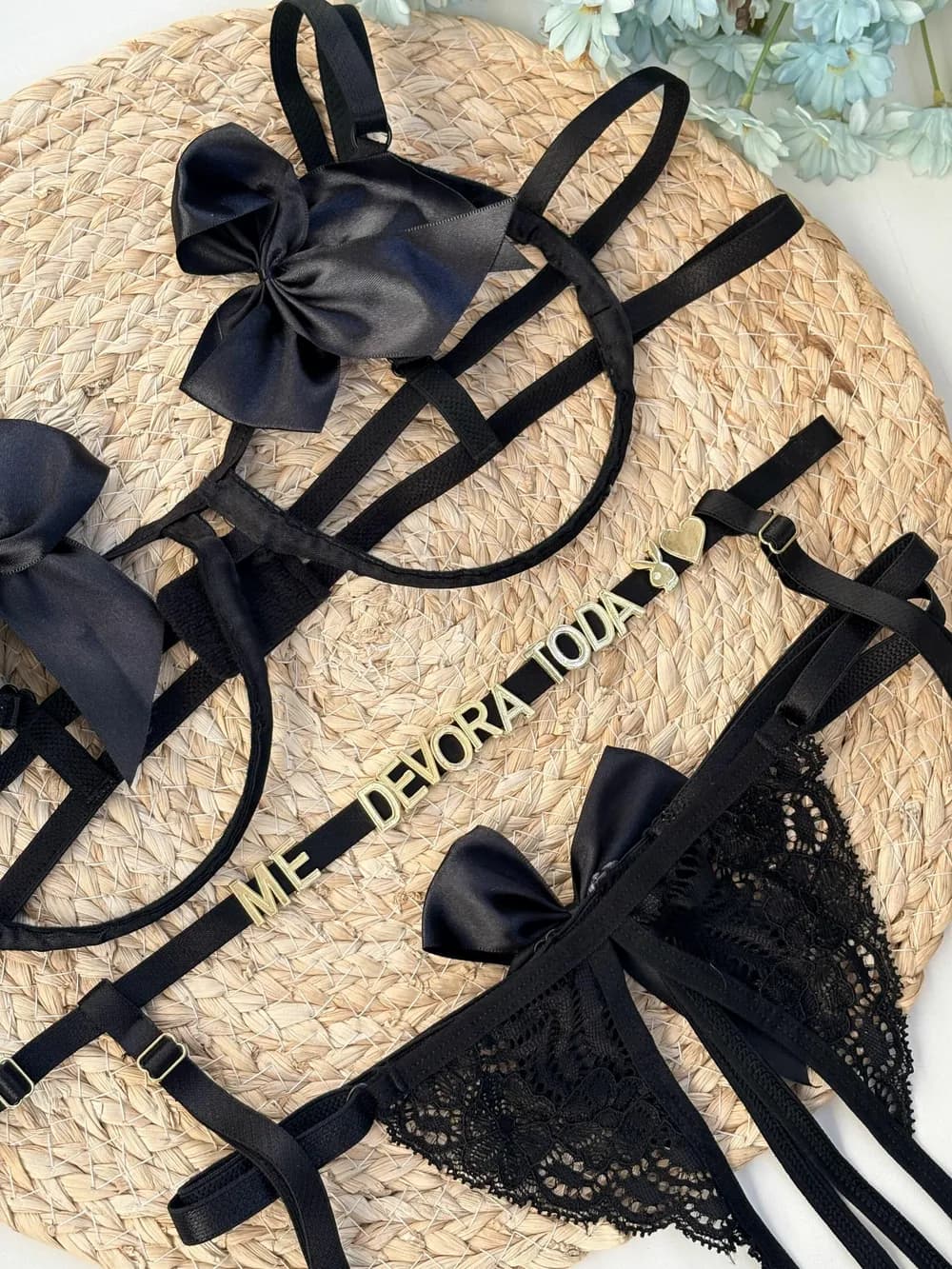 Lingerie Baby com cinta liga de personalizar