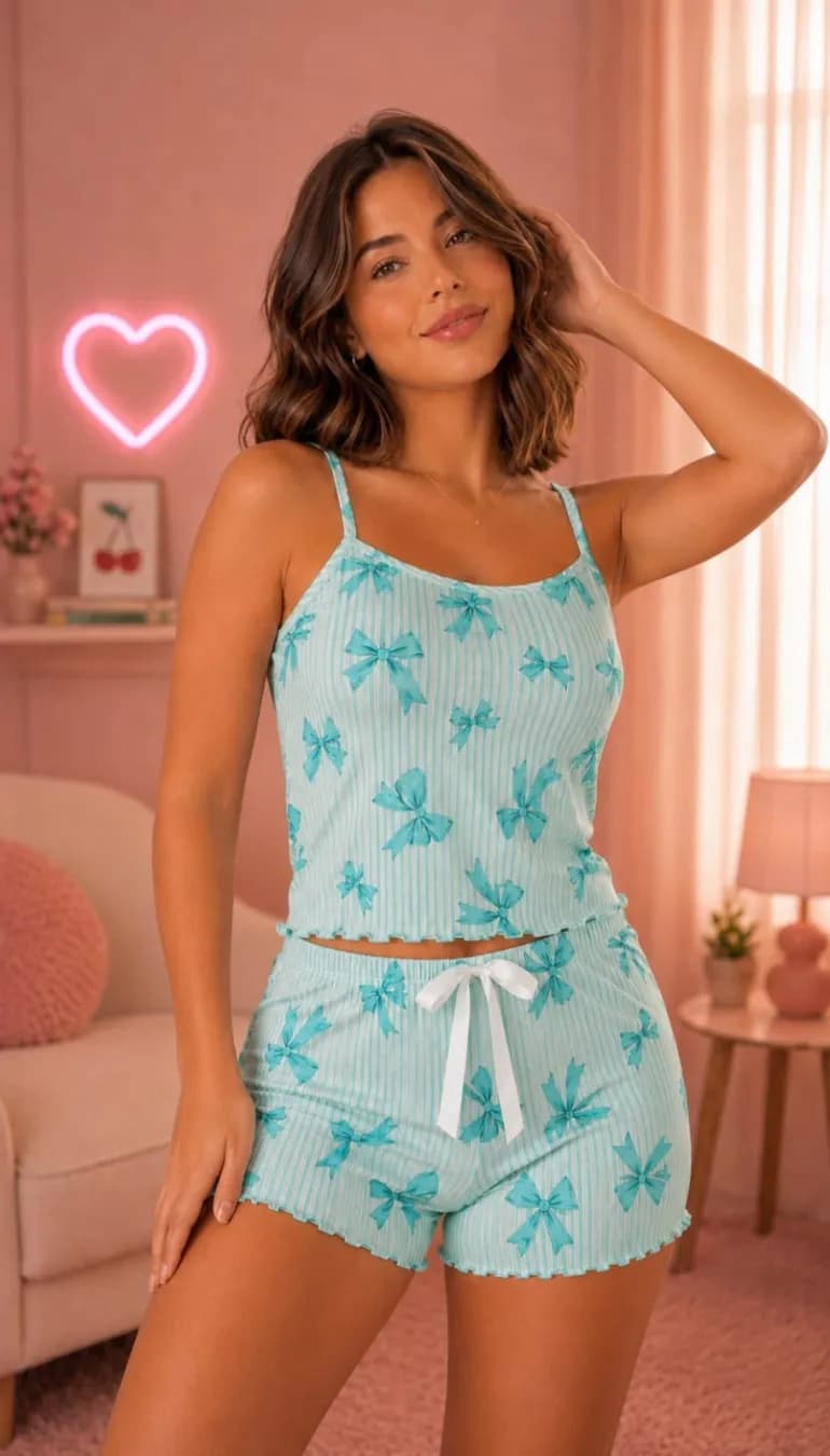 Baby Doll Suede Canelado Estampado Celina, foto 7