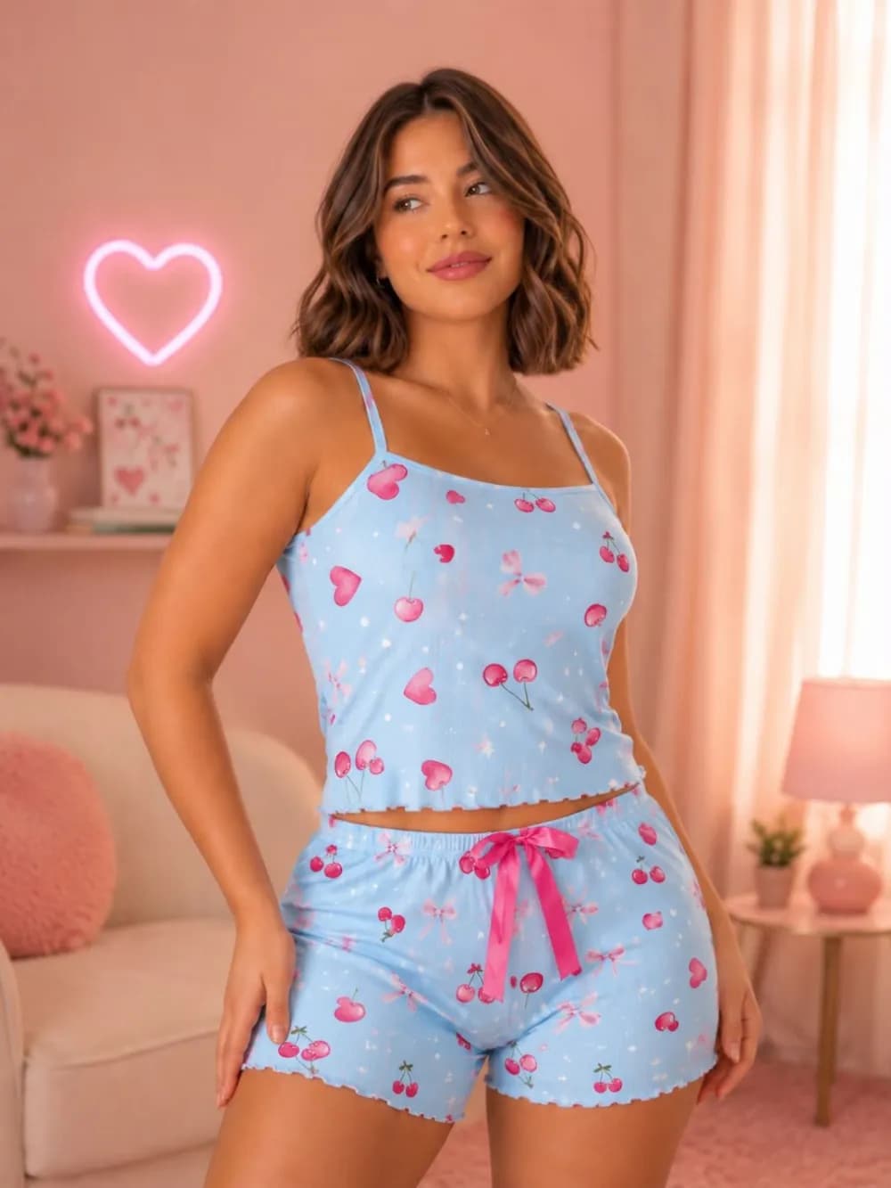 Baby Doll Suede Canelado Estampado Celina, foto 5