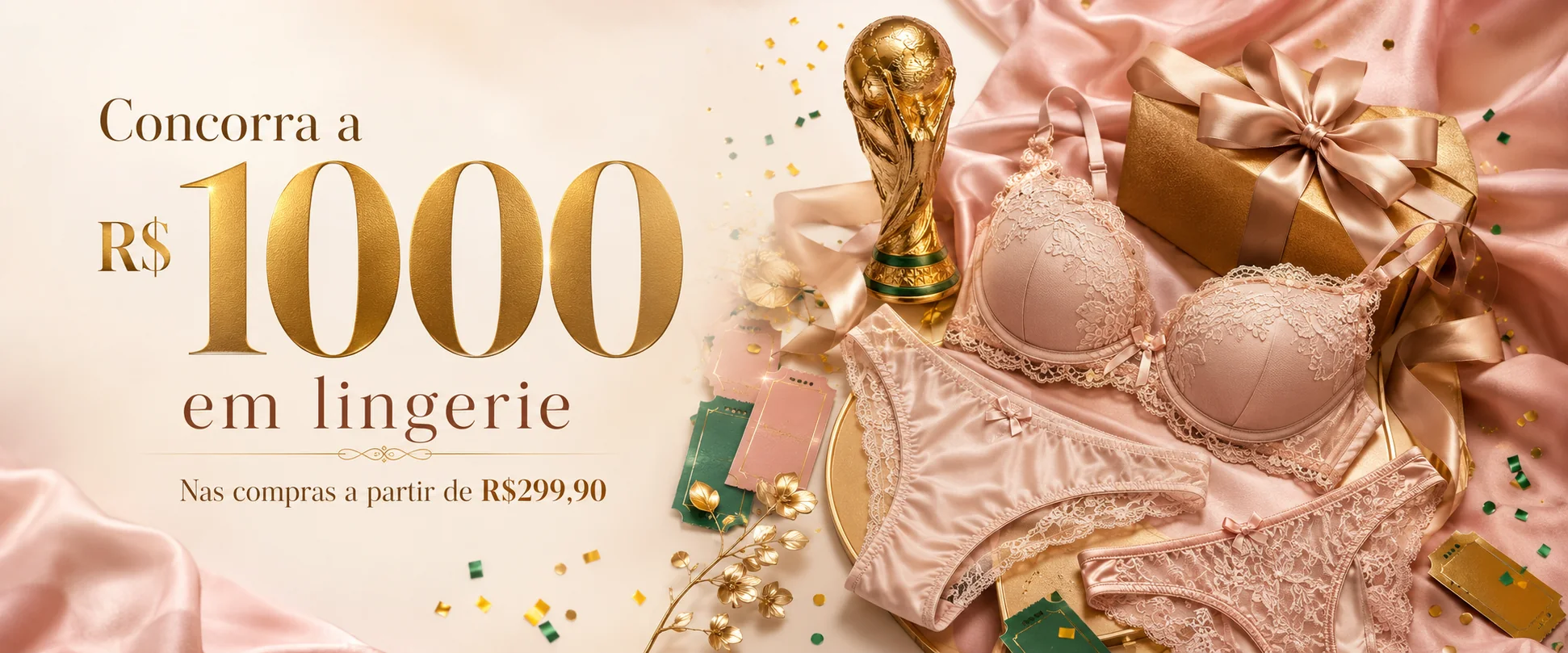 Concorra a R$1000 em lingerie